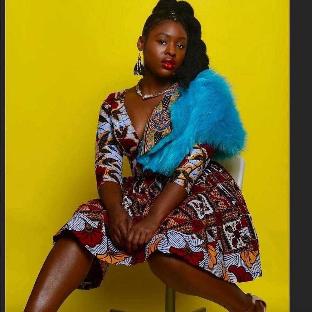 African Ankara Print Mini Dress